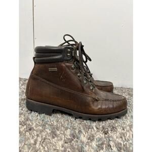 HH Brown Boots Womens Size 7 Moc Toe Gore Tex High Ankle Leather Hand Crafted